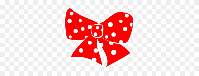 299x261 Red Bow With White Polka Dots Clip Art - Red Bow Clipart