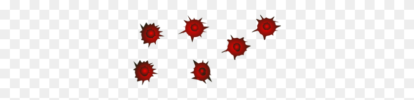 300x144 Red Bullet Holes Clip Art - Bullet Wound PNG