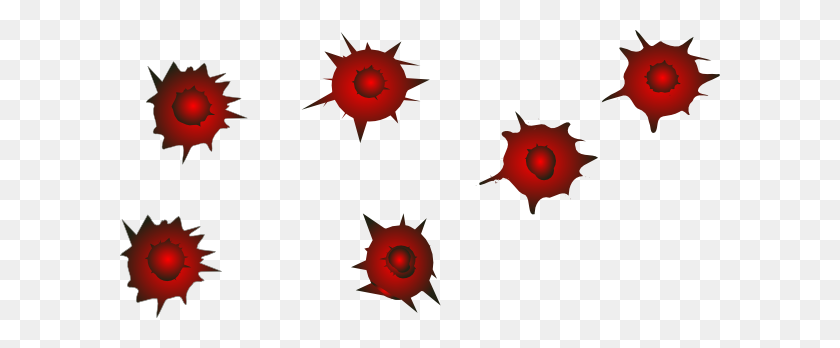 600x288 Red Bullet Holes Png, Clip Art For Web - Bullet Clipart PNG