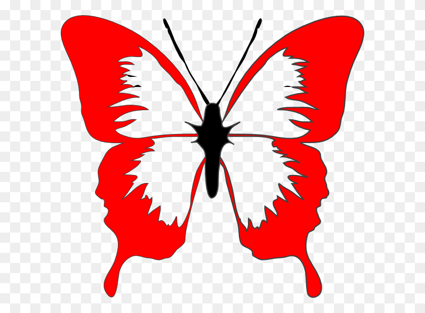 600x559 Red Butterfly Clip Art - Red Butterfly Clipart