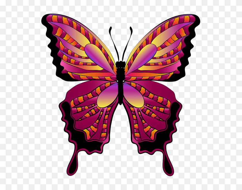 587x600 Mariposa Roja Clipart - Mariposa Clipart