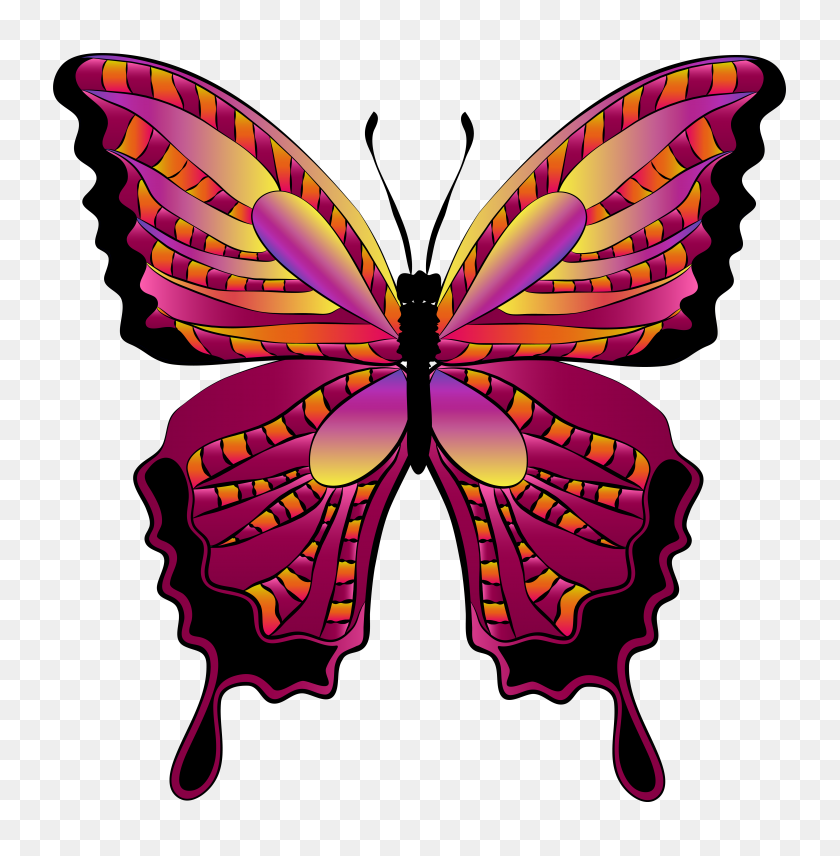 5647x5768 Red Butterfly Clipart - Butterfly Silhouette PNG
