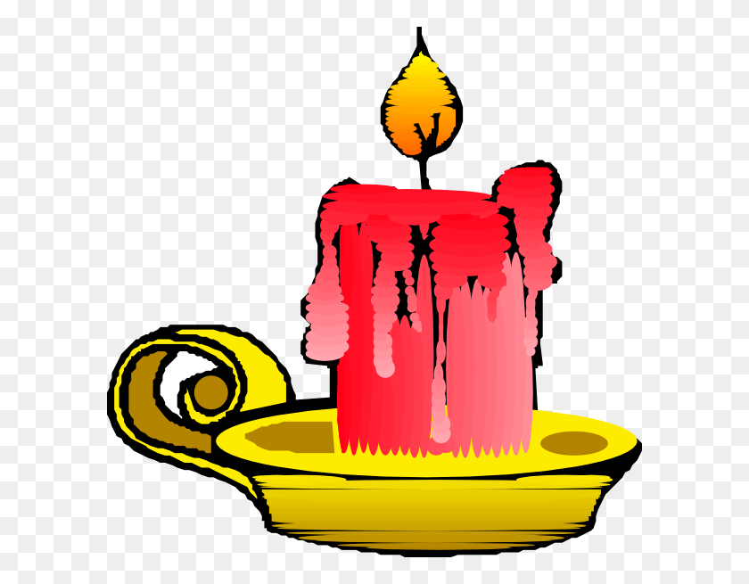 600x595 Red Candle Clip Art - Candlestick Clipart