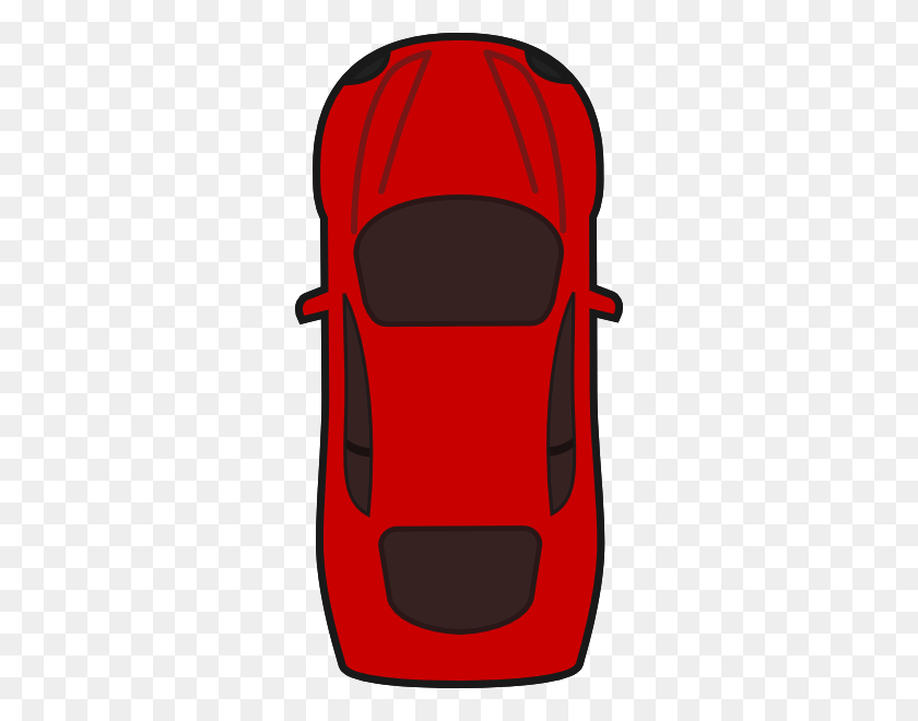 300x600 Red Car - Top Clipart