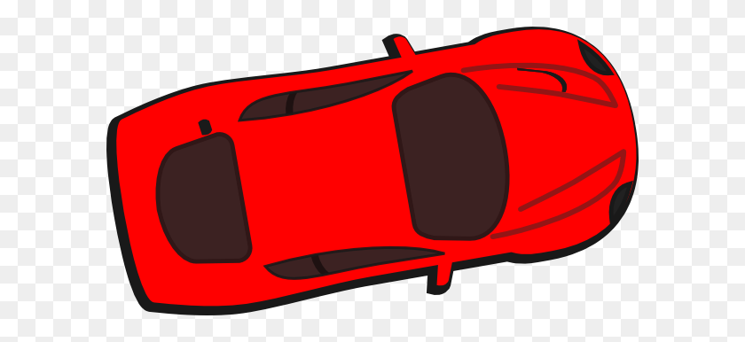 600x326 Red Car - Car Top View PNG