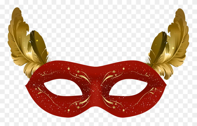8000x4884 Máscara De Carnaval Roja Png Clip - Máscara De Mascarada Png