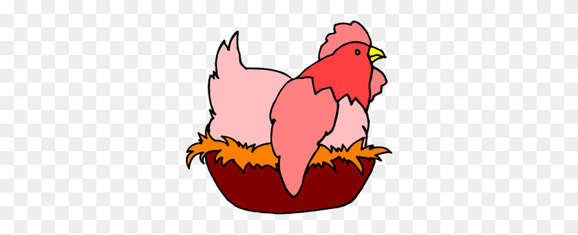 300x282 Red Chicken In A Nest Png, Clip Art For Web - Poultry Clipart