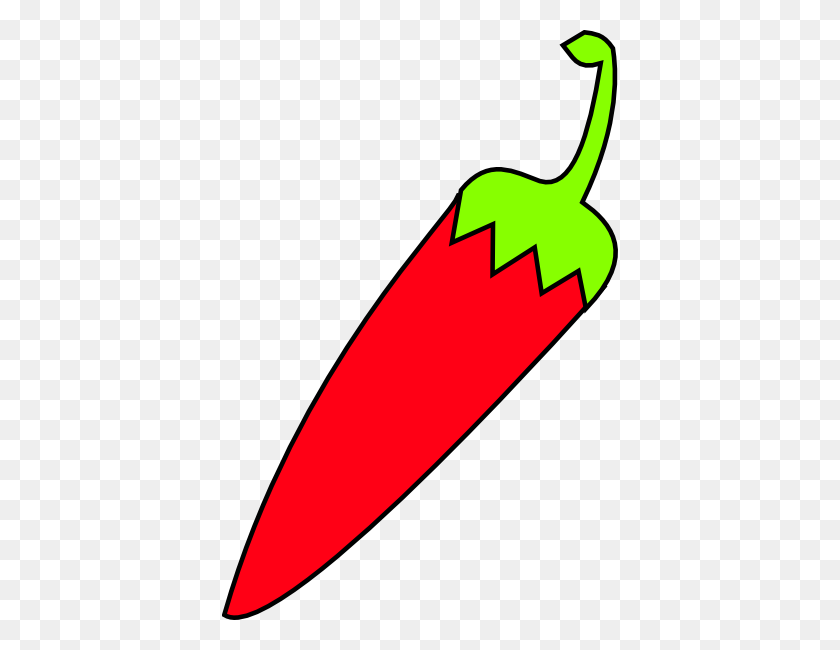 396x590 Red Chili With Green Tail Clip Art Free Vector - Sash Clipart
