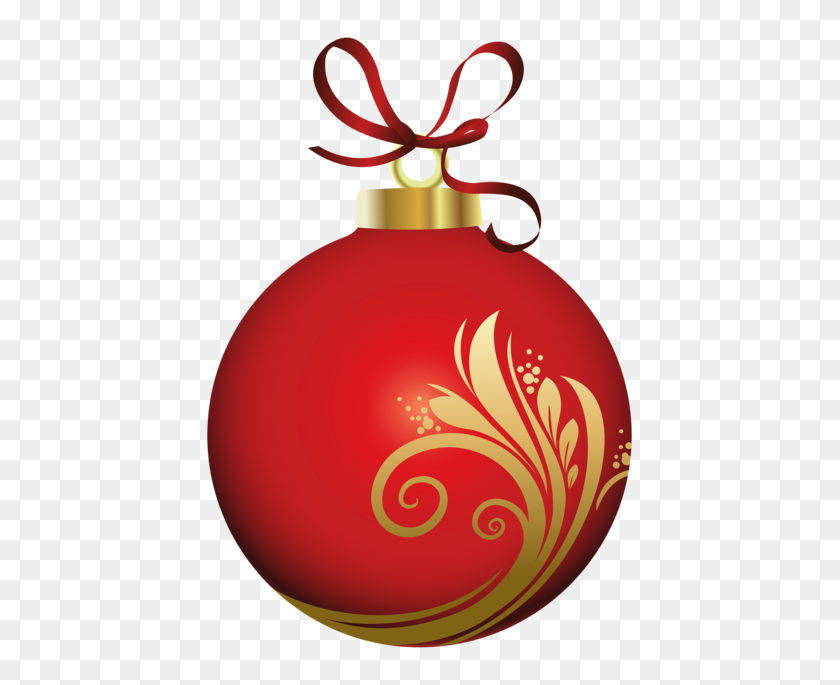 435x625 Red Christmas Ball With Decoration Png Clipar - Christmas Decorations PNG