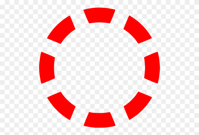 512x512 Значок Красный Круг Пунктирный - Красный Круг Png