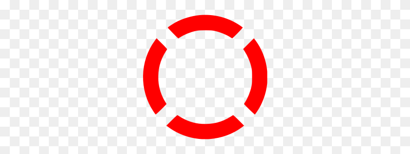 256x256 Значок Красный Круг Пунктирный - Красный Круг С Линией Png