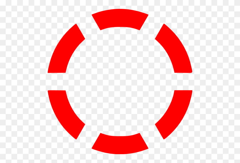 512x512 Значок Красный Круг Пунктирный - Красный Круг С Линией Png