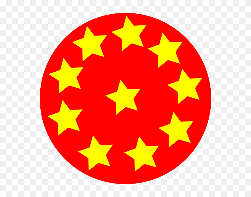 600x600 Red Circle With Stars Clip Art - Red Ball Clipart