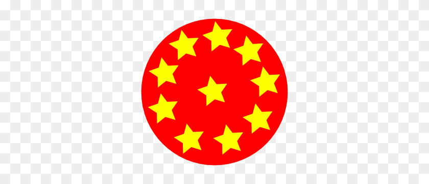 300x300 Red Circle With Stars Clip Art - Red Dot Clipart