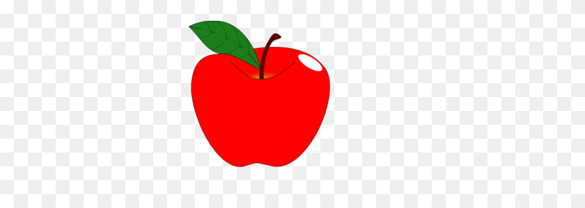 298x240 Red Clipart Apple - Pencil And Apple Clipart