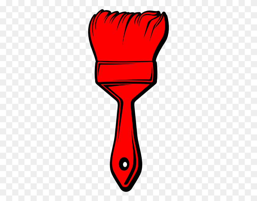 264x598 Red Clipart Paintbrush - Paint Brush Clip Art PNG