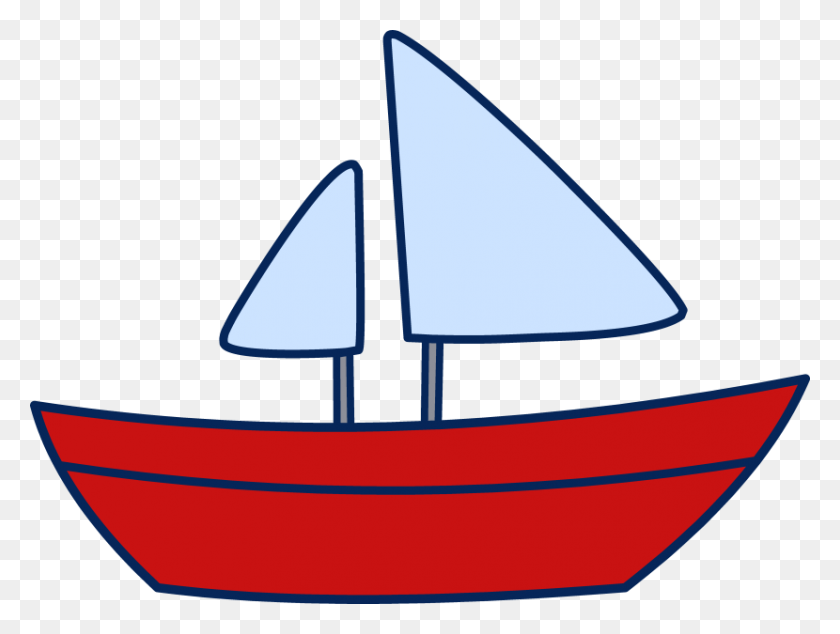 830x611 Red Clipart Sailboat - Nautical Baby Shower Clipart