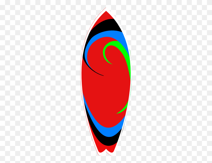 204x588 Red Clipart Surfboard - Shark Bite Clipart