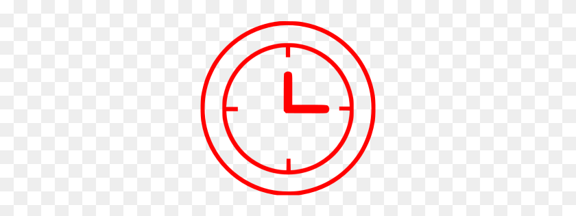 256x256 Red Clock Icon - Clock Icon PNG