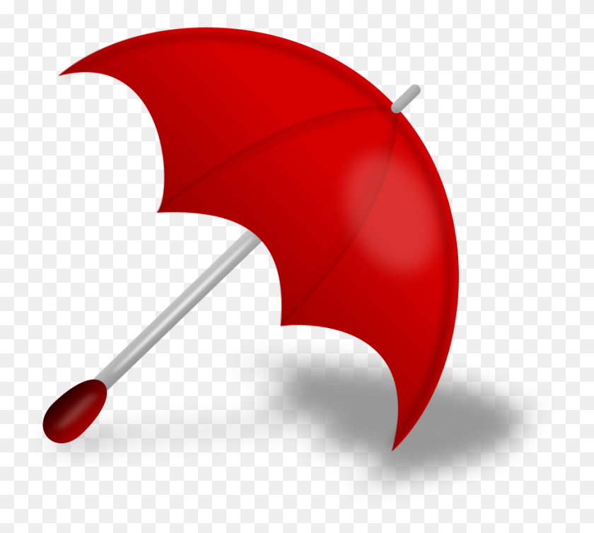 900x801 Red Closed Umbrella - Parasol Clipart
