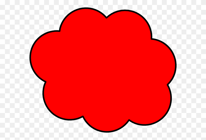 600x510 Red Cloud Clip Art - Cloud Shape PNG