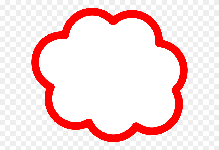 600x514 Red Cloud Clip Art - Fluffy Cloud Clipart