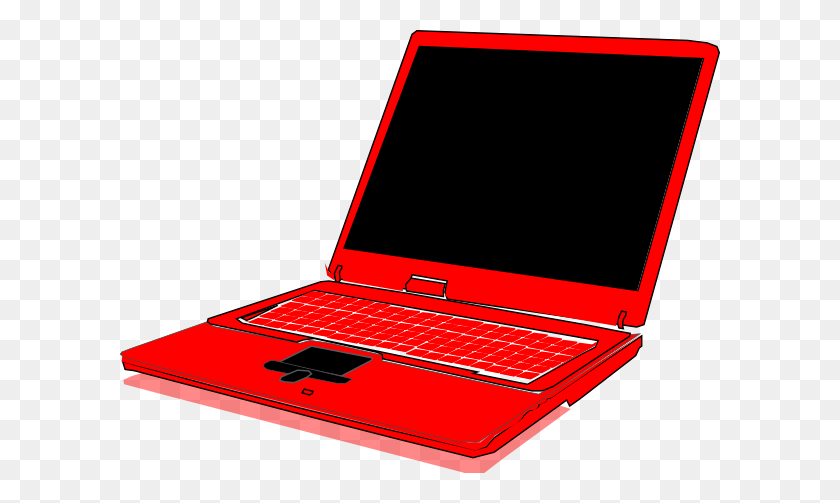 600x443 Red Computer Clip Art - Clipart Laptop Computer