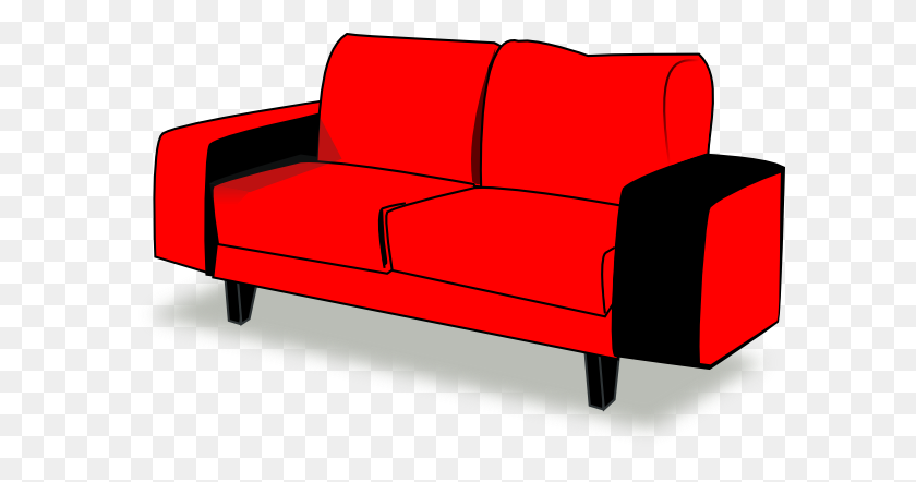 600x382 Red Couch Clip Art - Sofa PNG