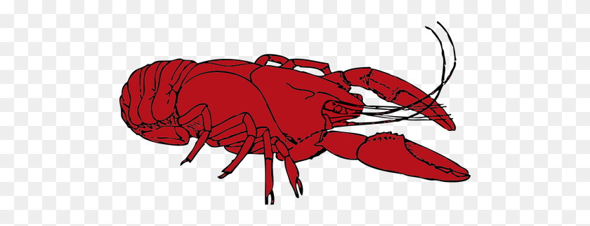 500x263 Red Crayfish Vector Clip Art - Lobster Clipart