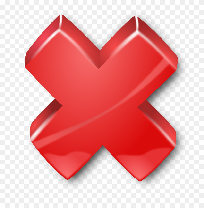 723x800 Red Cross Clipart Checkmark - Red Check Mark PNG