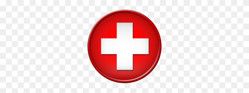256x256 Red Cross Clipart Round - Cross Clipart Transparent
