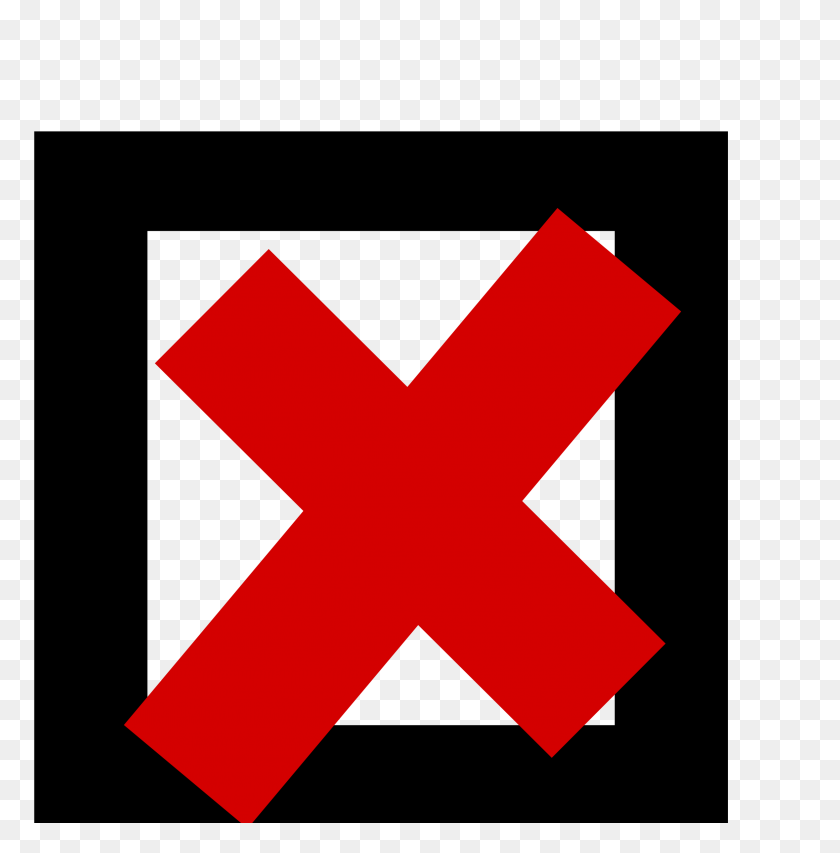 2358x2400 Red Cross Mark Clipart Signage - Red X PNG