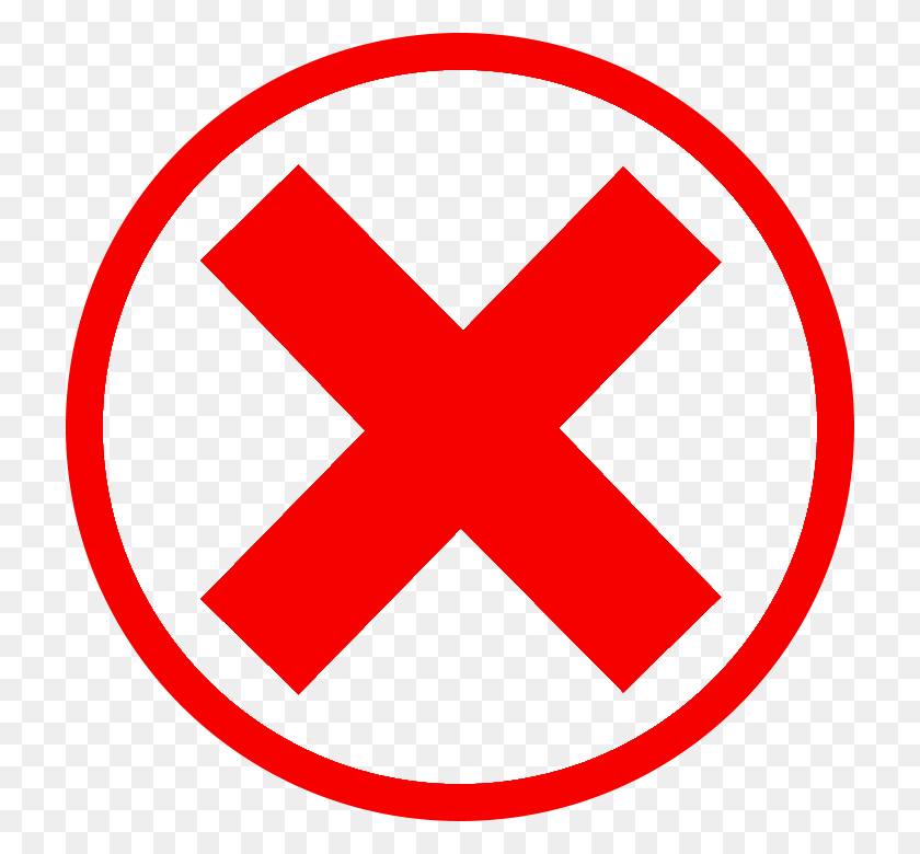 720x720 Red Cross Mark Png Transparent Images - Red Circle PNG Transparent