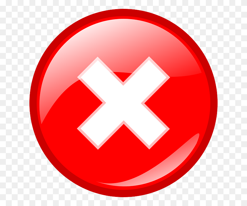 640x640 Red Cross Mark Png Transparent Images - Wrong PNG