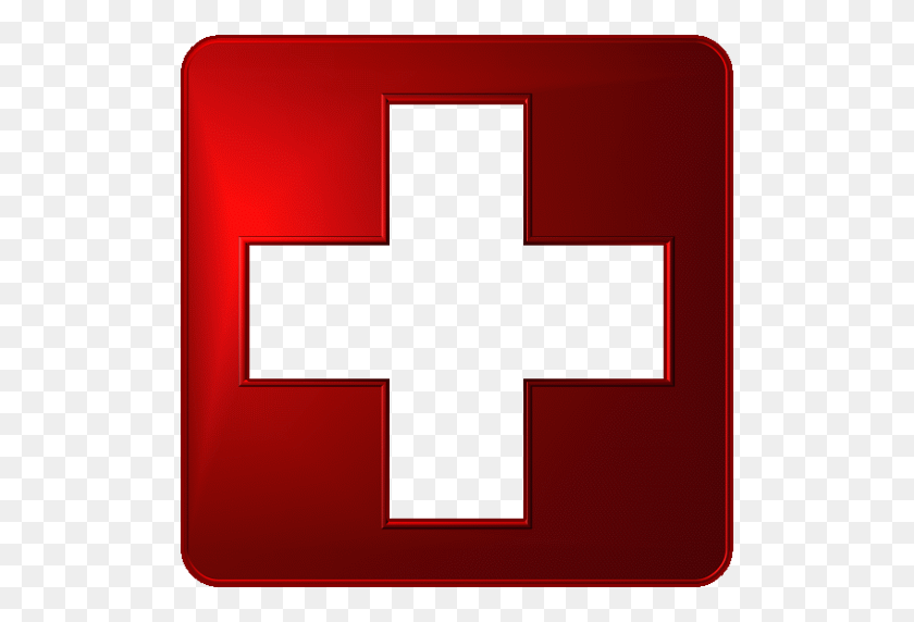 512x512 Red Cross Symbol In Red Outline Clipart Image - Red Cross Clipart