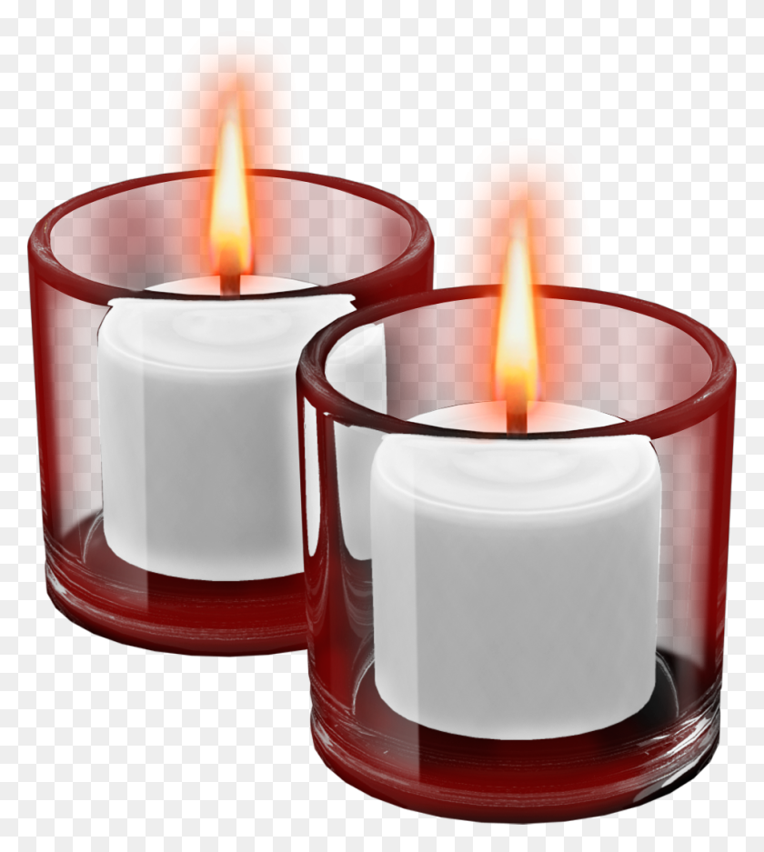 954x1073 Red Cups With Candles - Spa Clipart Free