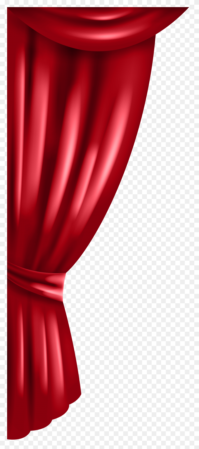 3399x8000 Red Curtain Transparent Clip Art - Red Curtain Clipart