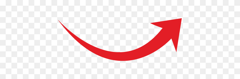 496x217 Red Curved Arrow Png, Red Curved Arrow - Curved Arrow PNG