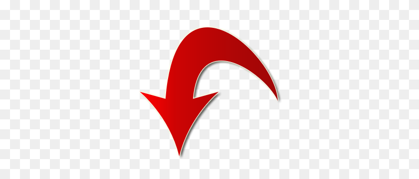 300x300 Red Curved Arrows, Curved Arrow - Curved Red Arrow PNG
