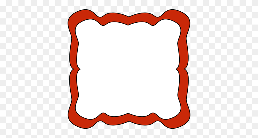 400x390 Red Curvy Frame Work Board Curvy, Blank Labels - School Frame Clipart