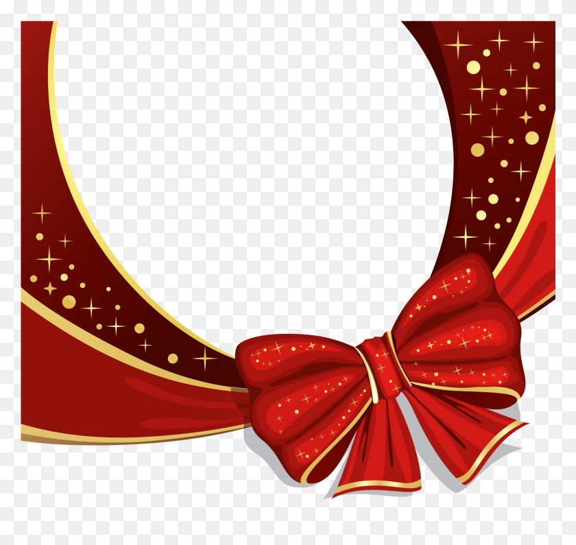 3000x2829 Red Deco Ornament With Bow Png Clipart Gallery - Christmas Bow PNG