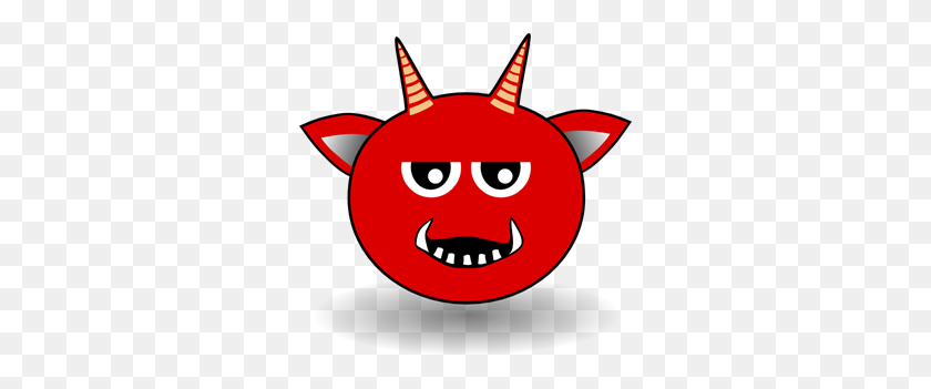 300x291 Red Devil Head Cartoon Png, Clip Art For Web - Devil Clipart Black And White