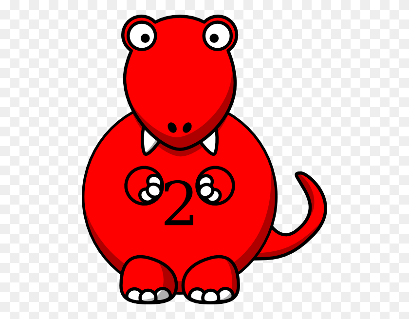 504x595 Red Dinosaur Clip Art - Red Nose Clipart