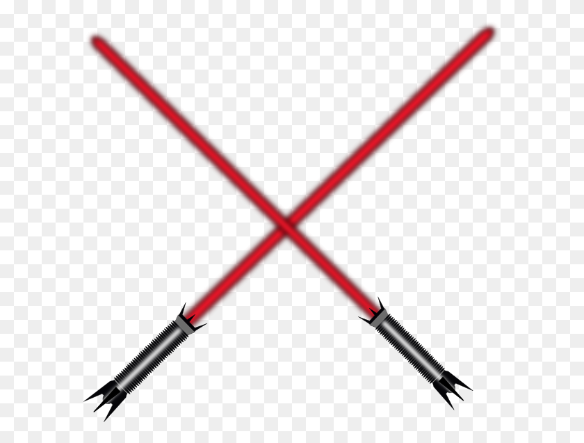 600x577 Red Double Lightsaber Clip Art - Red Lightsaber PNG