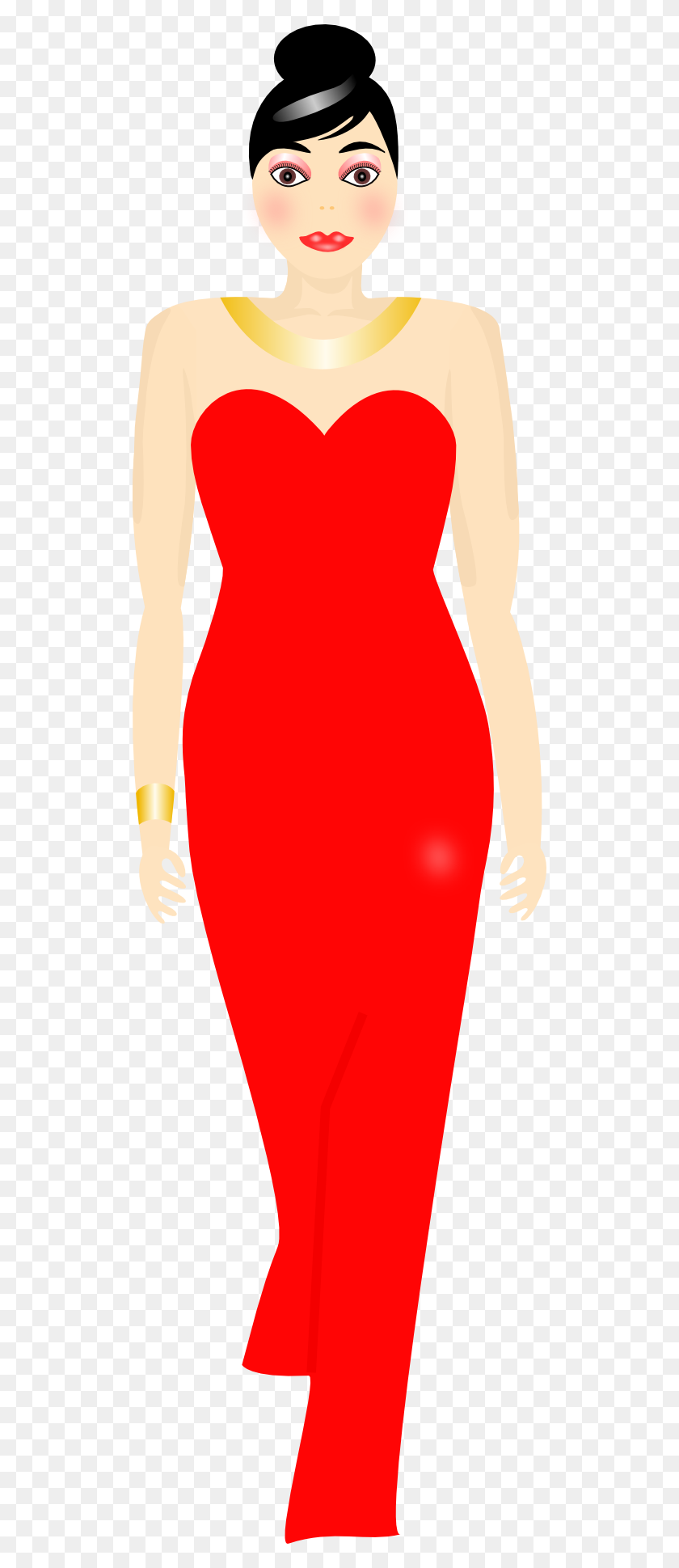 512x1879 Красное Платье Клипарт - Осенняя Одежда Клипарт