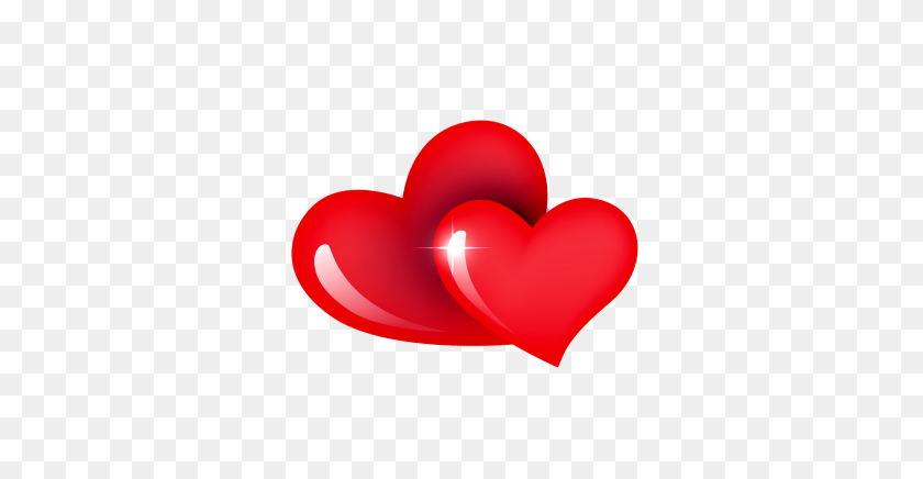 376x376 Red Dual Heart Transparent Background Psdstar - Heart PNG Images With Transparent Background