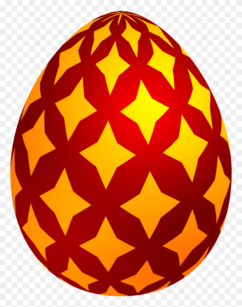 3879x5000 Red Easter Decorative Egg Png Clip Art - Red Light Clipart