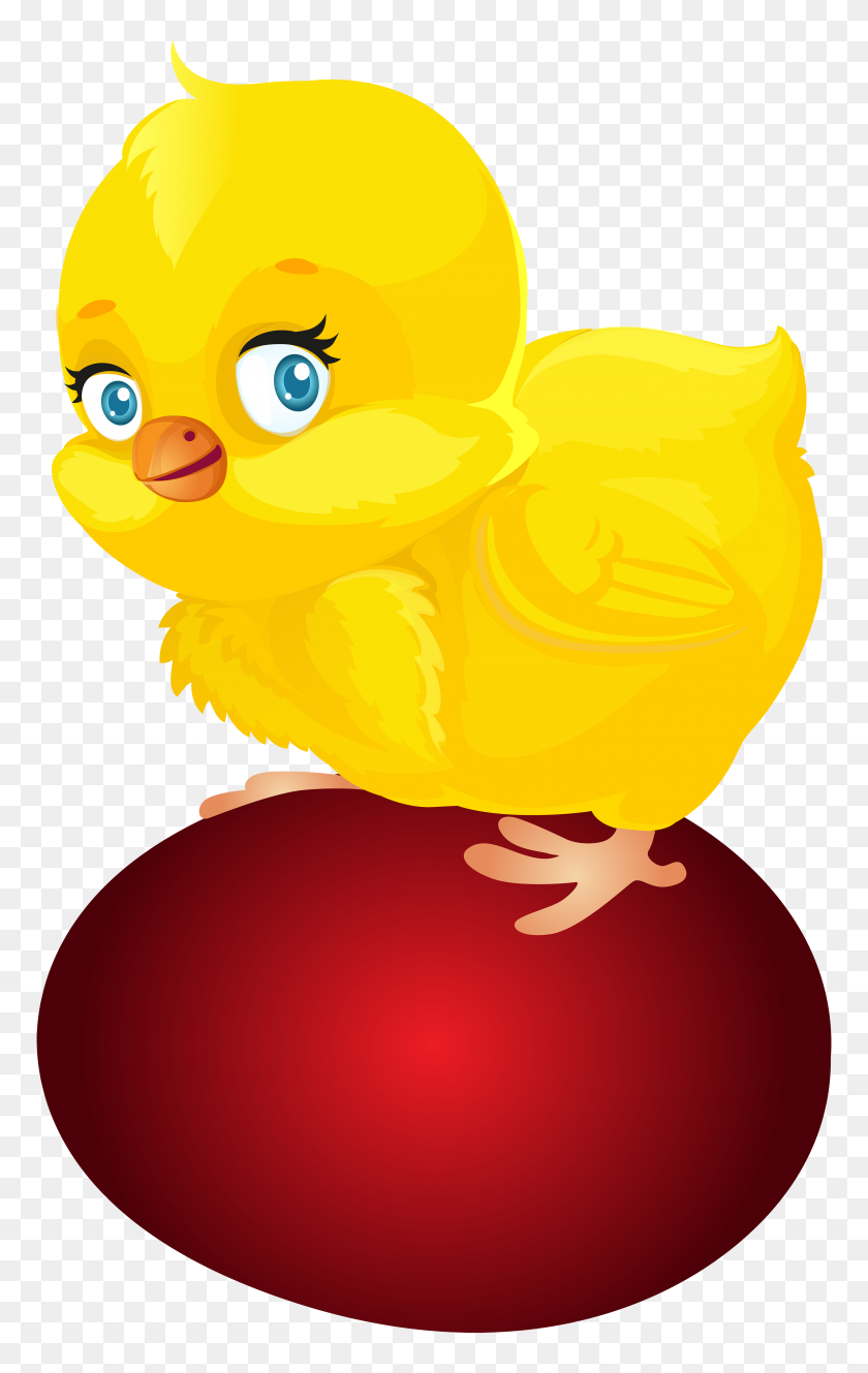 3687x6000 Huevo De Pascua Rojo Y Pollo Png Clip - Free Egg Clipart