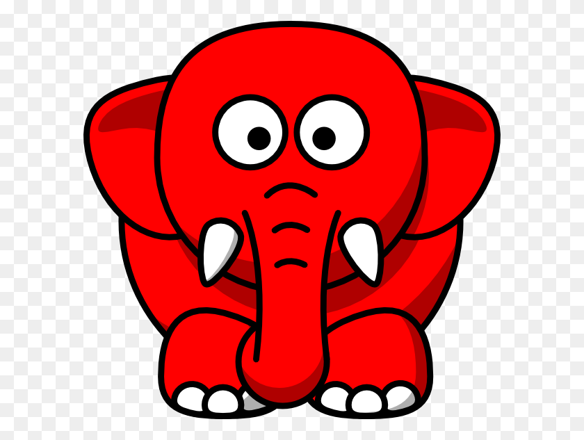 600x573 Red Elephant Png, Clip Art For Web - Red X Clipart