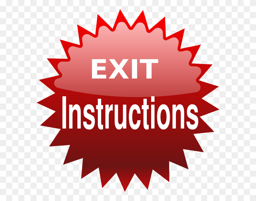 600x600 Red Exit Button Clip Art - Instructions Clipart